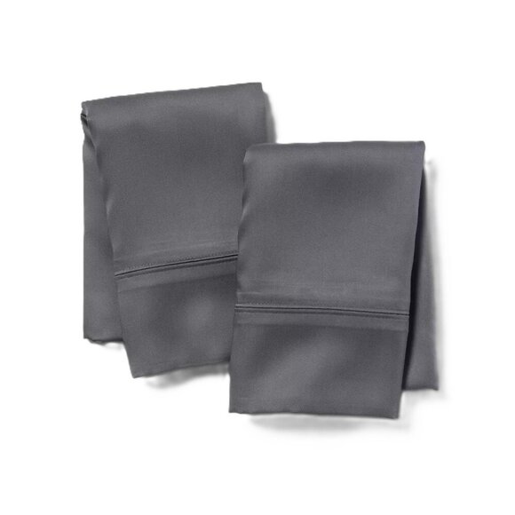 Threshold Standard Size Satin Lyocell Dark Gray 2 Pillowcase Set NWOT - Picture 1 of 7